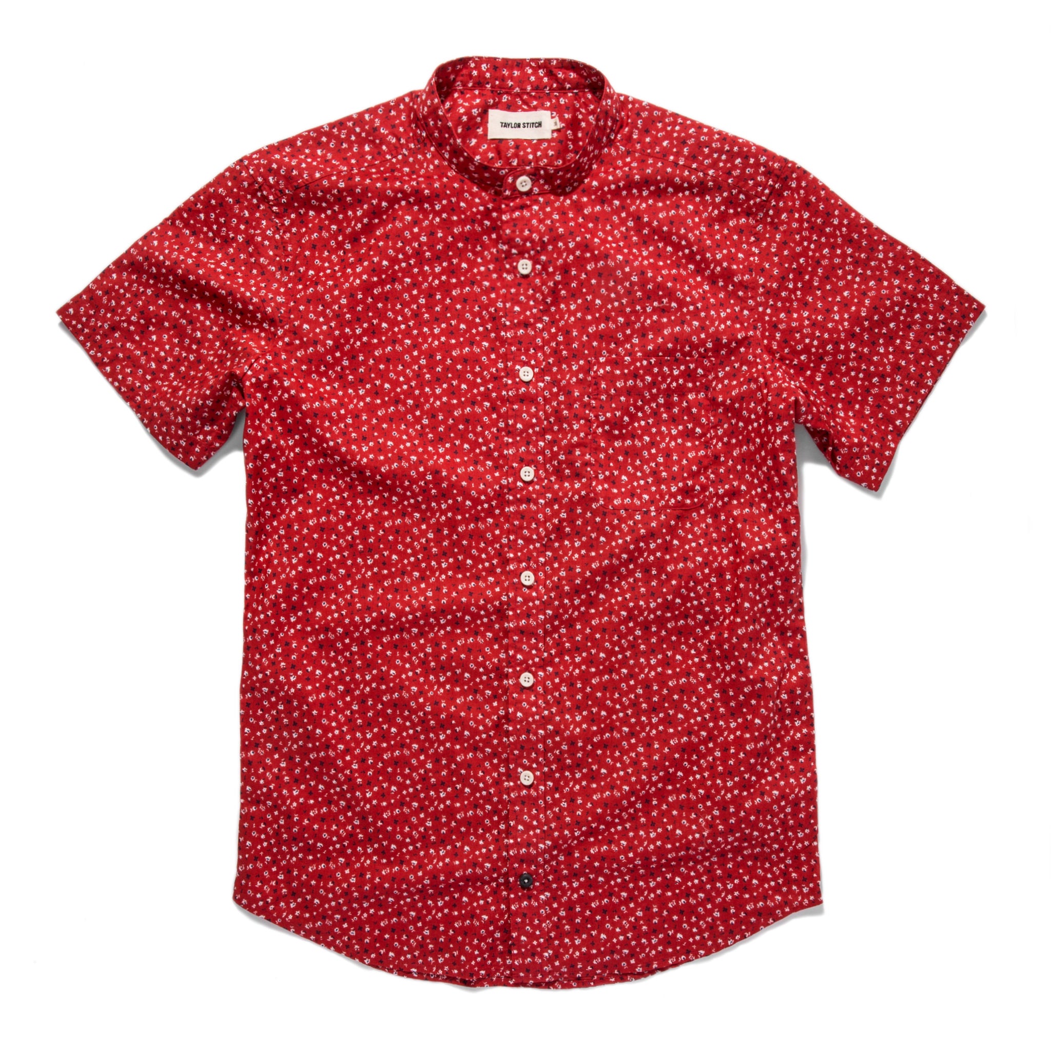 The Short Sleeve Bandit in Red Mini Floral: Featured Image, Wovens by Taylor Stitch