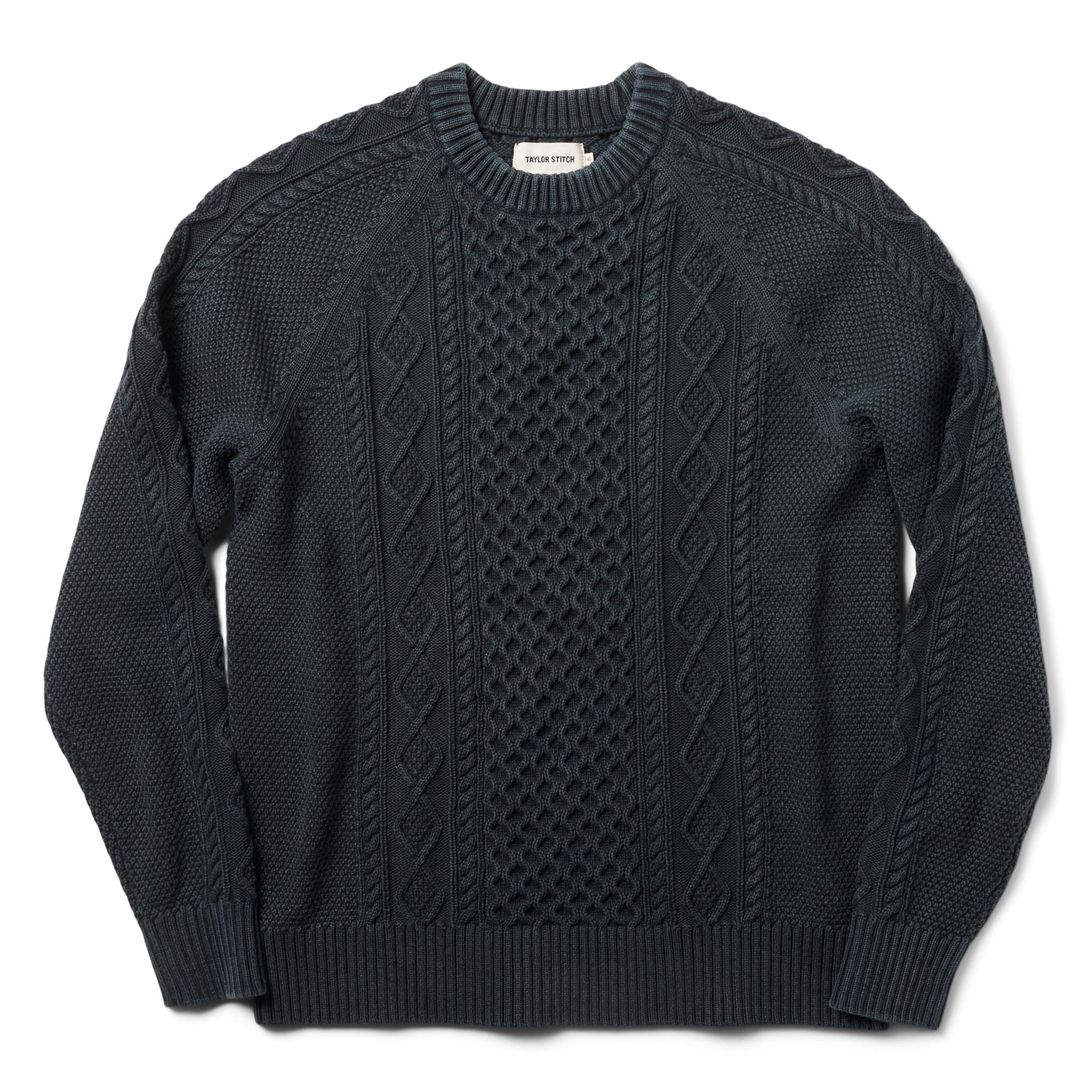 flatlay of The Orr Sweater in Charcoal, Knits by Taylor Stitch