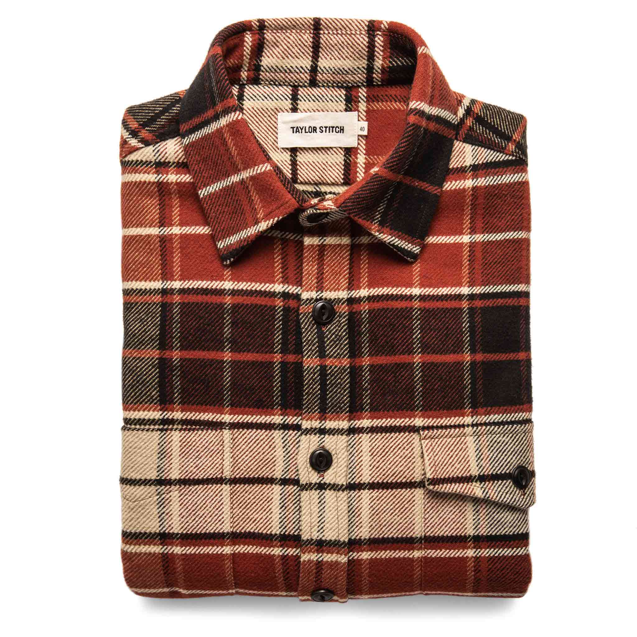 The Crater Shirt in Rust Plaid: Featured Image, Wovens by Taylor Stitch